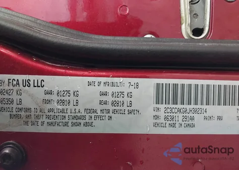 2018 Chrysler 300 Limited Awd из США, поврежденный, VIN 2C3CCAKG0JH302314